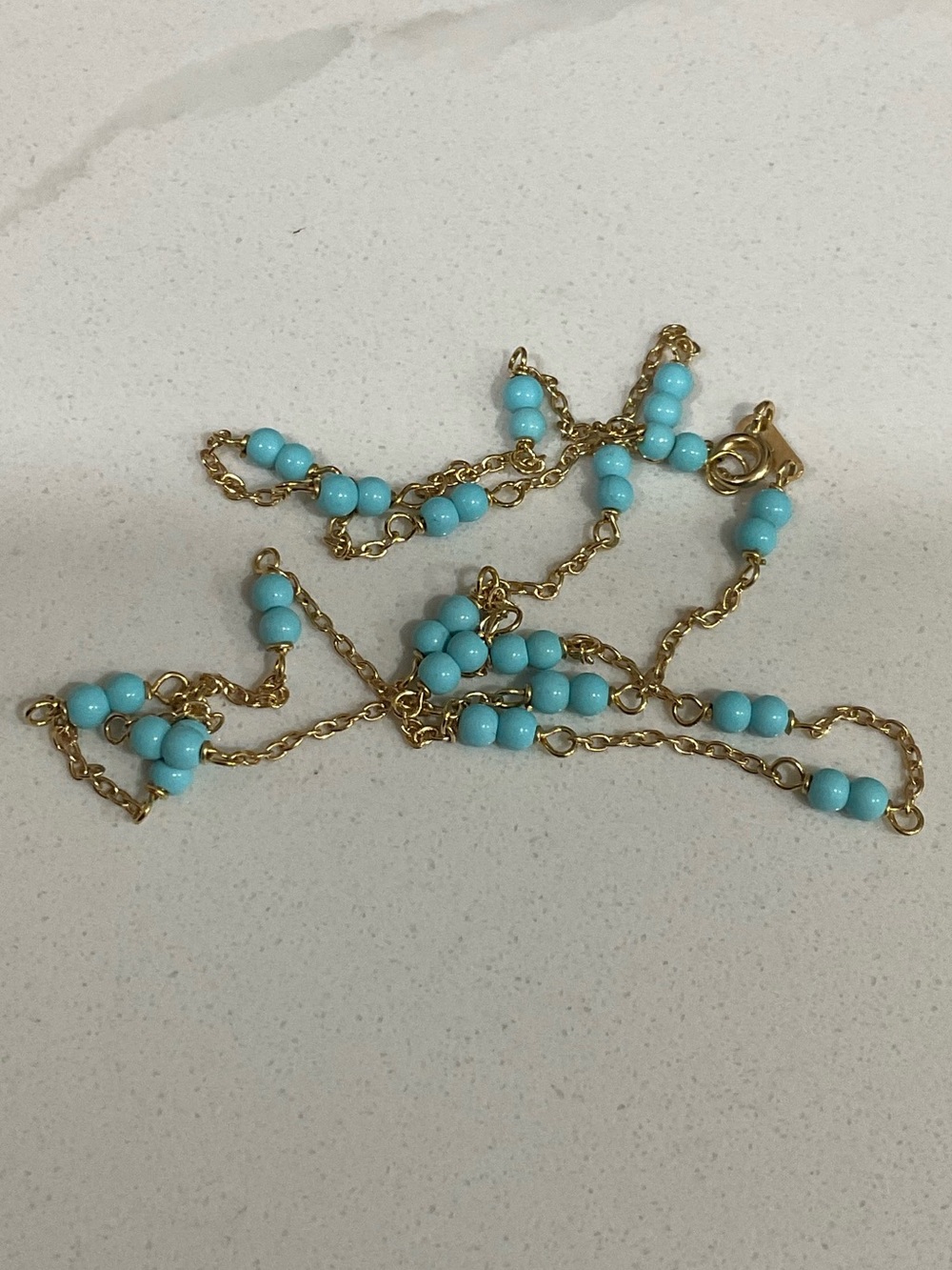 Ross-Simons 18K Gold Necklace with Stacked Turquoise Beads